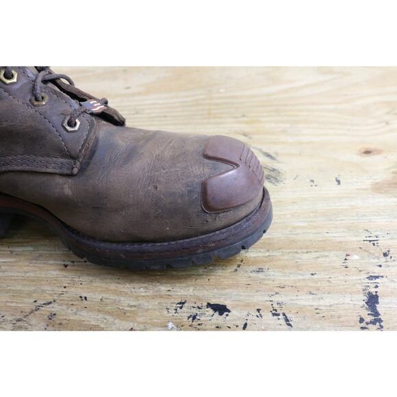 Vintage Chippewa Boots Mens 11E Brown Leather Vibram Steel Toe Work Logger 20091 main image 8